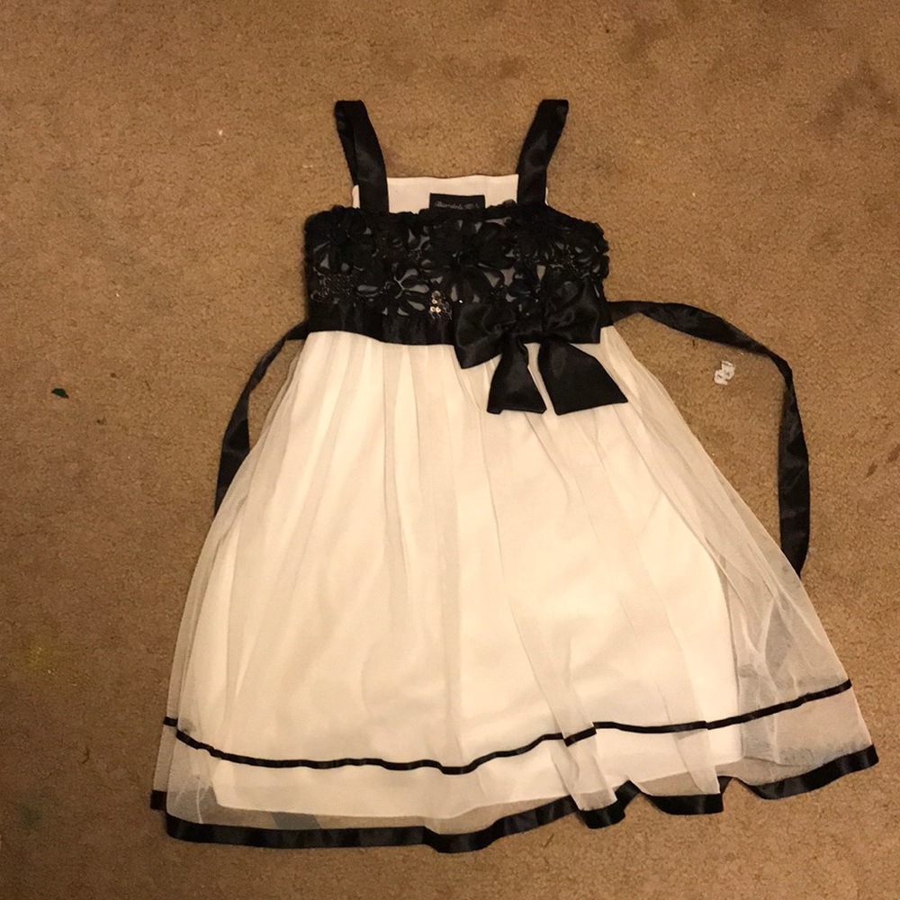 White and black dress